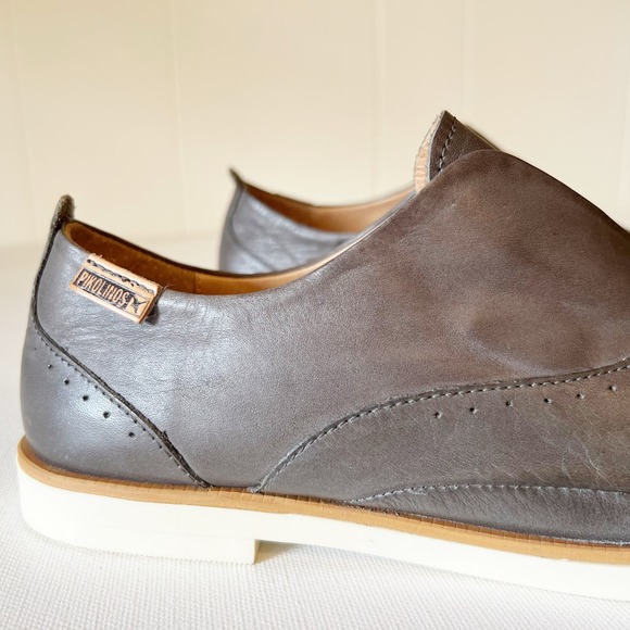 PIKOLINOS | Pyrgos Oxford Shoes Women Smoke Gray Leather Cap Toe Slip On Sz 7.5 - Picture 3 of 16